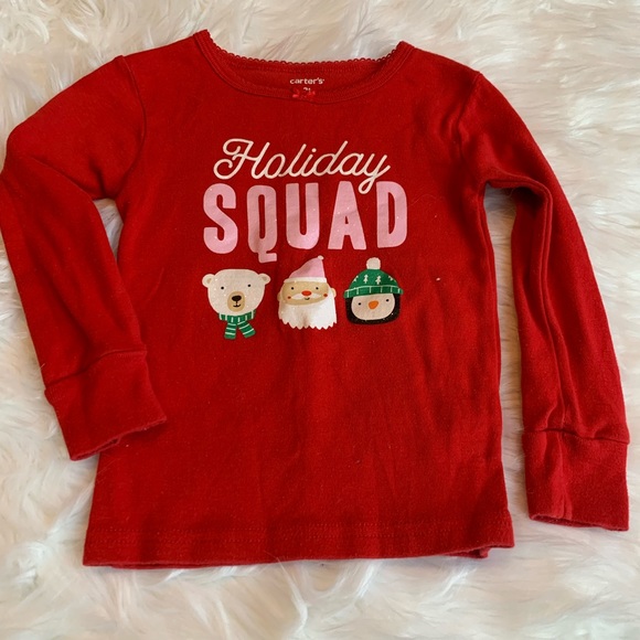 Carter’s Girls Christmas Holiday Pajama Top Shirt Size 2T - Picture 1 of 4
